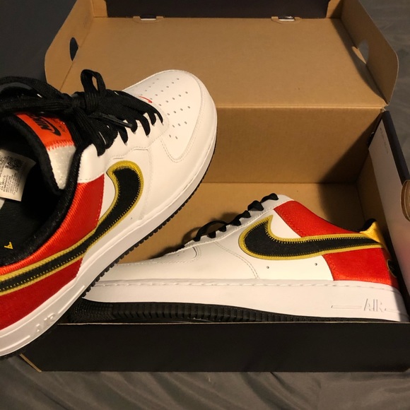 nike air force one orange and white